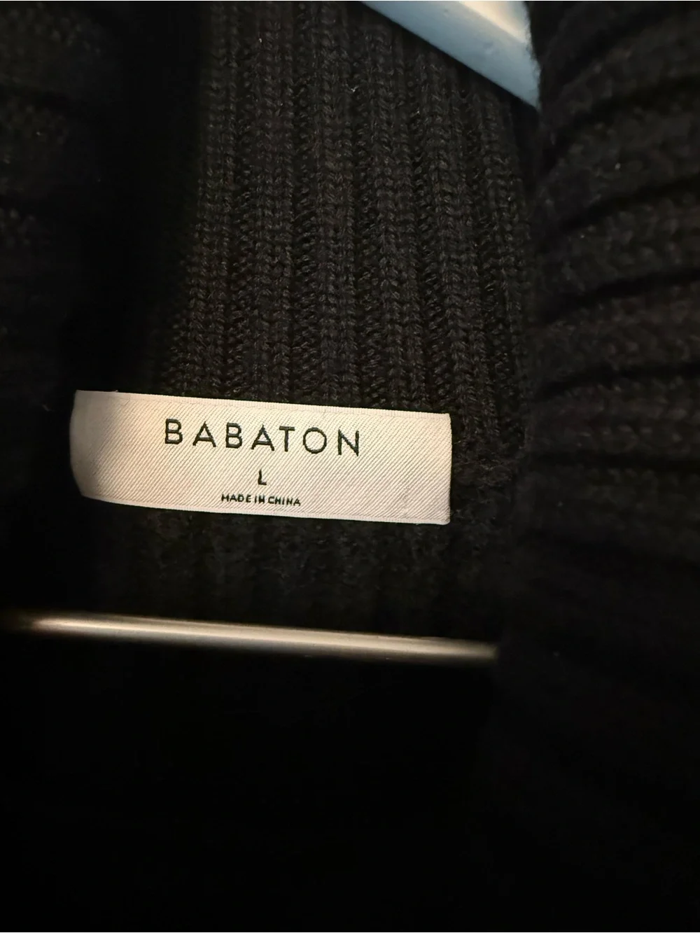 Babaton Black Cropped Ribbed Turtleneck Sweater
